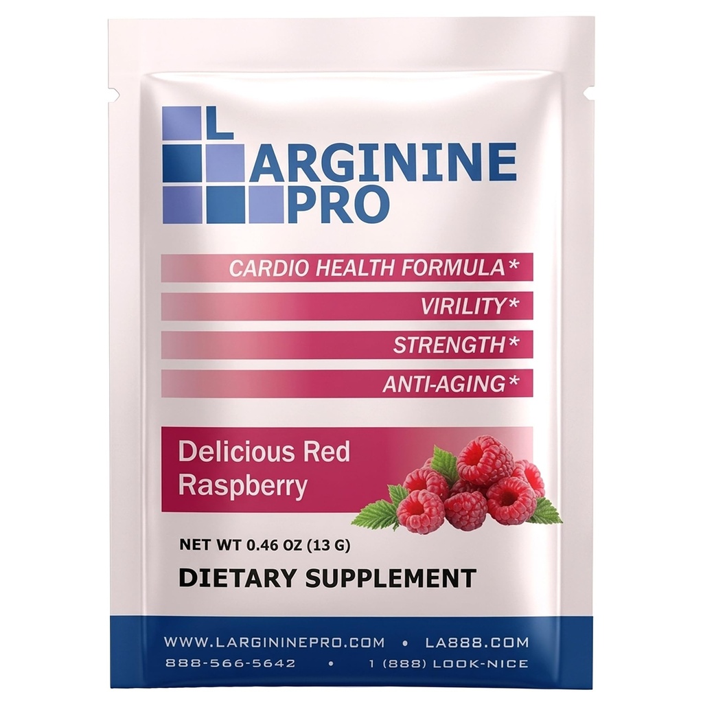L-ARGININE PRO Supplement Powder 124; 60 Pagerts Single Save Travel Size 124; 5.500mg dari L-arginine Plus 1.100mg L- Citrulline, Raspberry