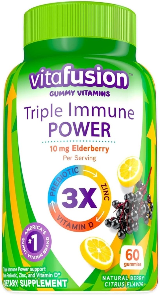 Triple Ammune Power Gummy Vitamin Compatible with Vitafusion, 60K- L8