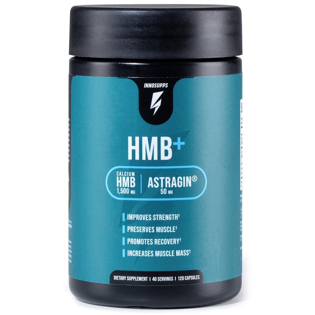 HMB + 144; 1500mg HMB (Bita-Hydroxy Methylbutyrate) & 50mg Astragin Astragin 124; Enhanced Absorpsi, Mempertahankan Muscle, Promotes Recovery, Tingkatkan Muscle Lean Mass 124; Gluten Free - 120 Vevgie Capsules