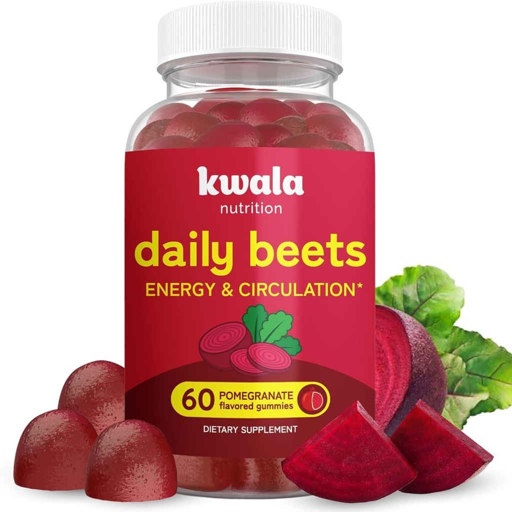 Gummies bit for Energy, Nitric Oxide & Heart Health 124; Super Nitric Oxide Suplement with Grape Seed Extract 126; Pometiate Flavor 124; Vegan, Non-GMO 124; 60 Beet Chews, Chewables