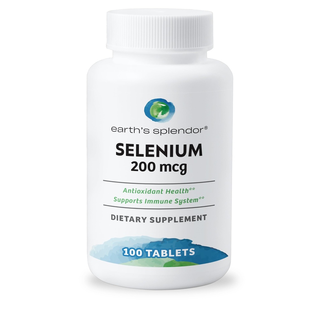 Bumi Splendor Selenium 200 mcg Suplemen untuk Pria & Perempuan, Dukung Kesehatan Antioksidant dan Sistem Imune (100 Tablet, Persediaan 3 + Bulan)