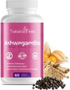 Suplemen Ashwaganda Ammar dengan Black Pepper - Manajemen Stress, Hormone & Mood Suplemen - Gluten- Bebas 1300 mg. 60 Vegetable Capsules