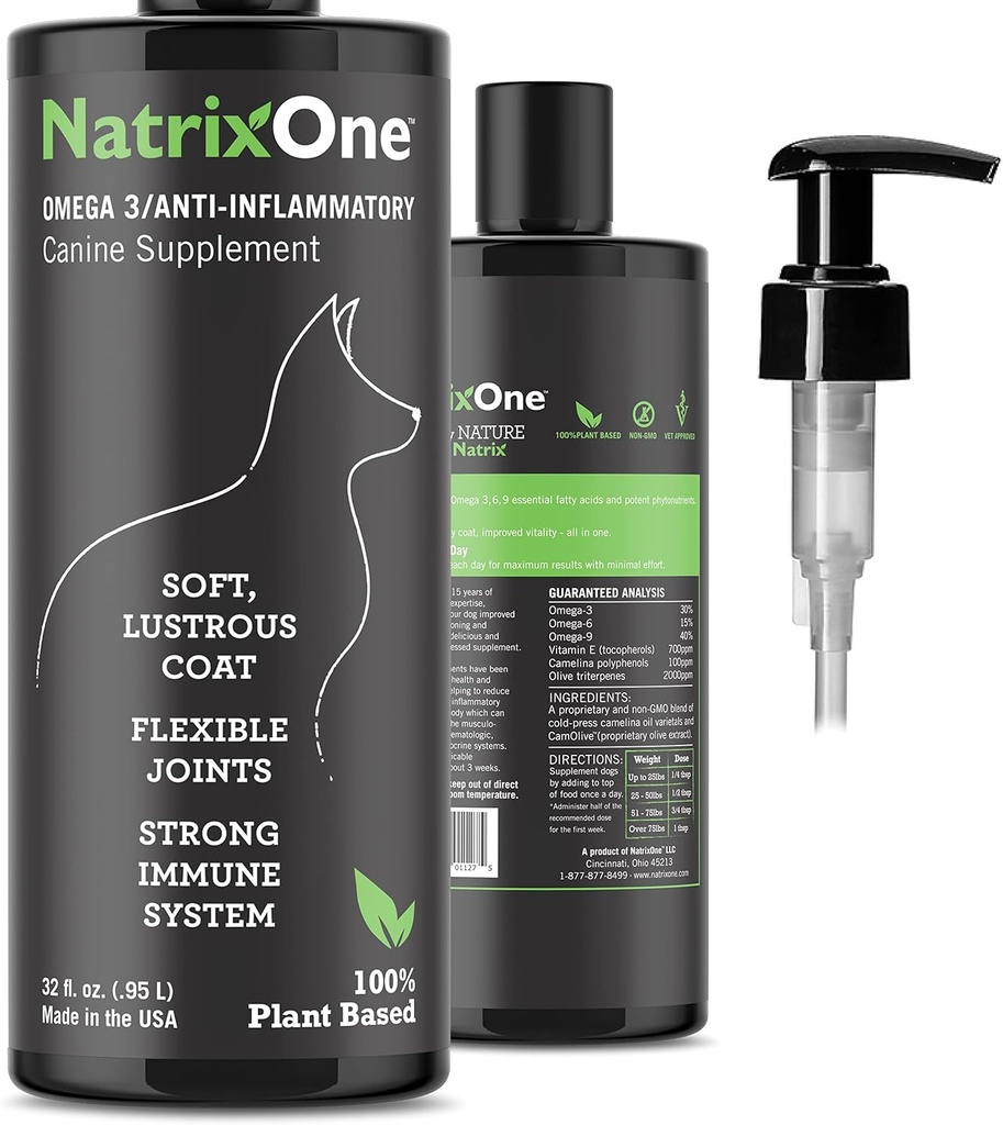 100% murni Minyak untuk Anjing, 32 oz - Dog Skin dan Coat Suplemen Semua-Natural Suplemen, Dukungan Hati, Joints, Kulit, Kulit dan Inflamasi, Perawatan Perlindungan Omega 3 oleh NatrixOne