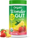 Orgain Organic Wonder Gut Fiber Powder, 5 in 1 Blend with 1 Billion Progories, Greens, Vitamin C, Adaptogens for Gut Health and Imune Dupport, Non- GMO, Strawberry Lemonade, 7.05 oz