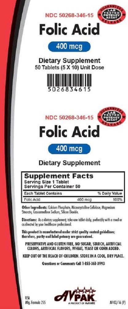 Folic Acid 400MCG, 50 tablet