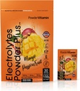 PowderVitamin Electrolytes Powder Plus, Keto, Mangga Passionfruit, Sugar Free, 100mg Potasium, 120mg Calcium, 120mg Magnesium, Non-GMO, Teori Nol, 30 Paket Hidration