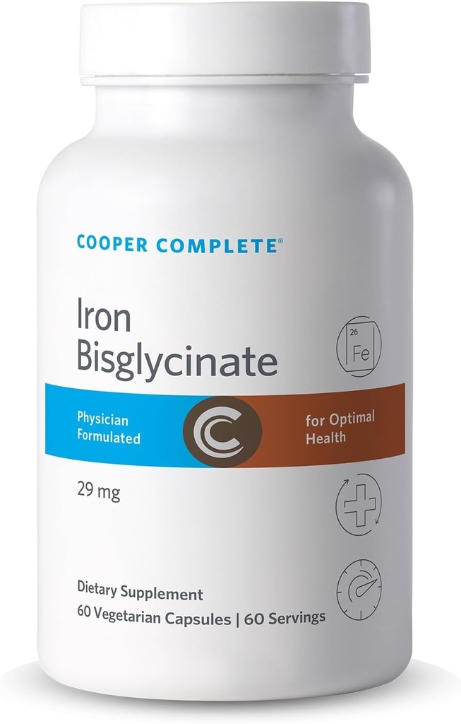 Cooper Complete Iron Bisglycinate. 29mg per tablet. 60 Capsules per Botol. Paket 1