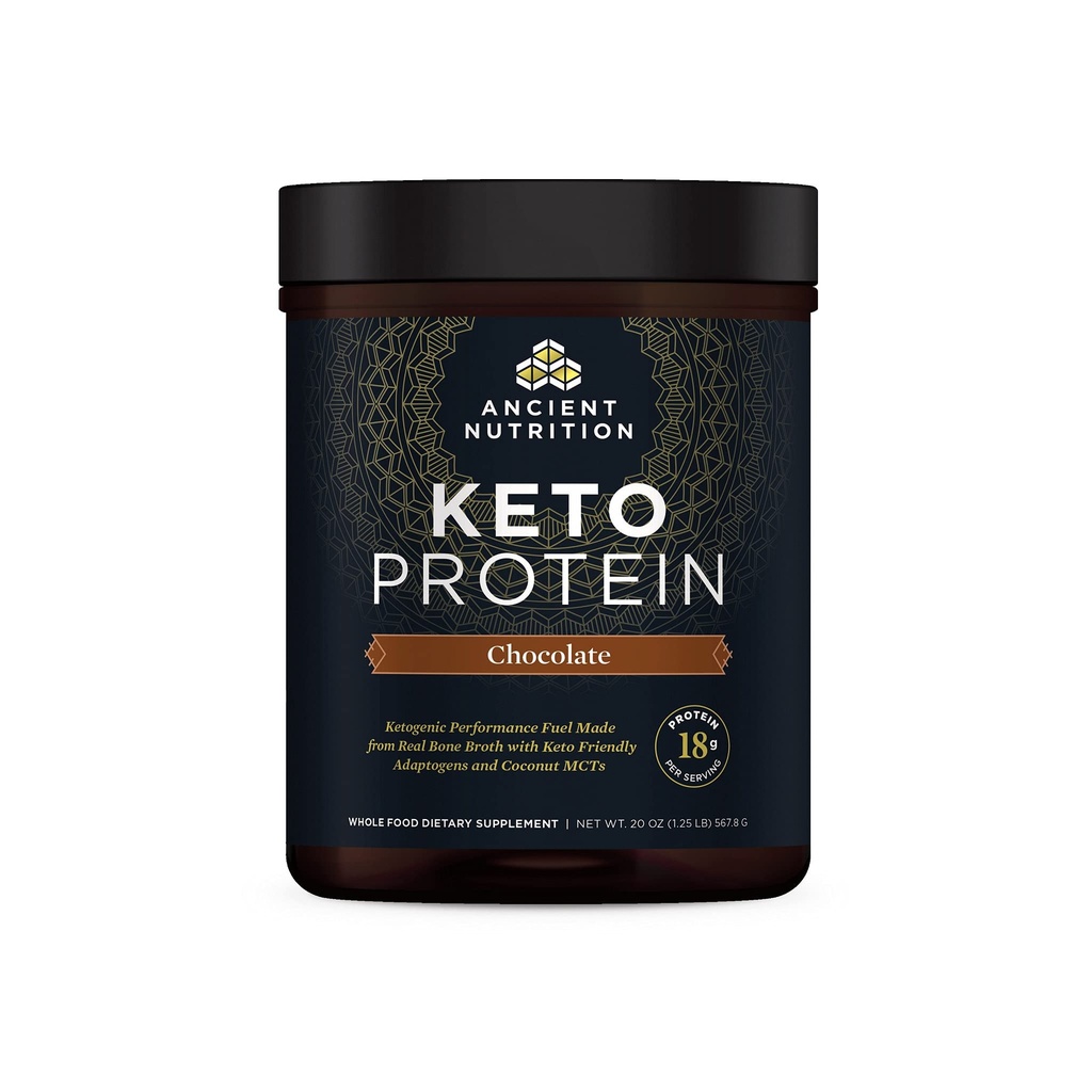 Nutrition Kuno Kemo Protein Powder, KetoProTEIN dengan Fats dari Bone Broth dan MCT Oil, Chocolate, 18g Protein Fat Serving, Gluten Free, Low Carb, Paleo Fridlings, 17 Servings