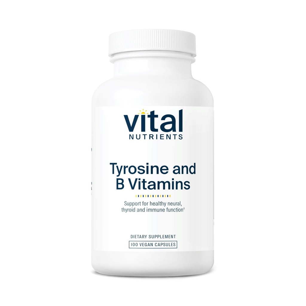 Vital Nutrients Tyrosine dan B Vitamin 126; Thyroid, Imune, dan Nerve Dukung Formula 124; Adrenal Dukungan Kompleks 124; Gluten, Dairy, Soy Free 124; Non-GMO 124; 100 Kapsul