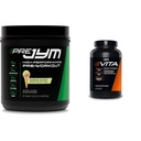 JYM Supplement Science Pre Jym Rainbow Sherbet Pre-Workout, 30 Servings & Vita JYM Multivitamin for Athletes, 60 Tablets Bundle