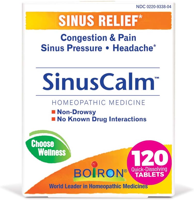 Boiron SinusCalle Tablet untuk Sinus Pain Relief, Runny Nose, kemacetan, Sinus Tekanan, Sakit kepala - 120 Cacah (Paket 2)