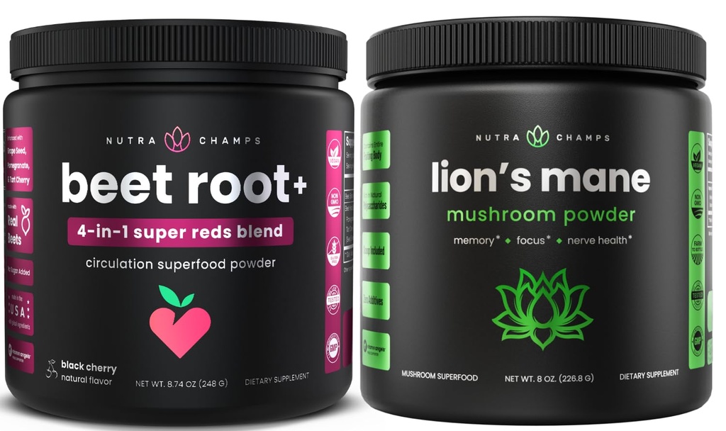 NutraChamps Beet Root Powder & Lion 's Mane Powder. Sirkuit & Adaptogen Blends