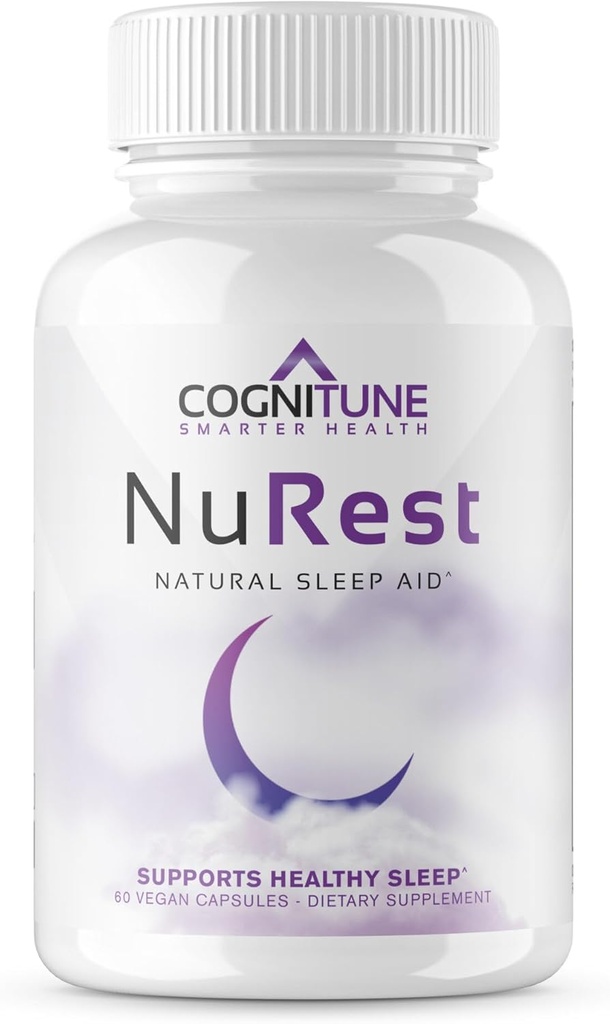 CogniTune Natural Sleep Supplement - Non Habit Forming Sleep Pill, Non Drowsy Herbal Aid Formula w / Melonalin, Valerian Root, Lemon Balm, Chamomile, GABA, L- Theanine, Magnesium, Amino Acids