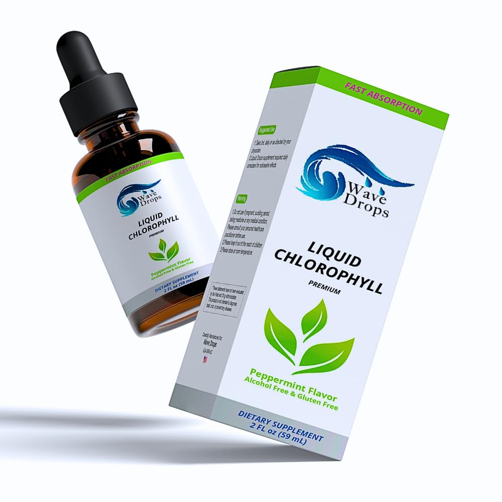 Clorofil Liquid Drops - Fast Absorbing Liquid Chlorophill - untuk Natural Energy Boost, dan Immune Fungsi -2Fl Oz