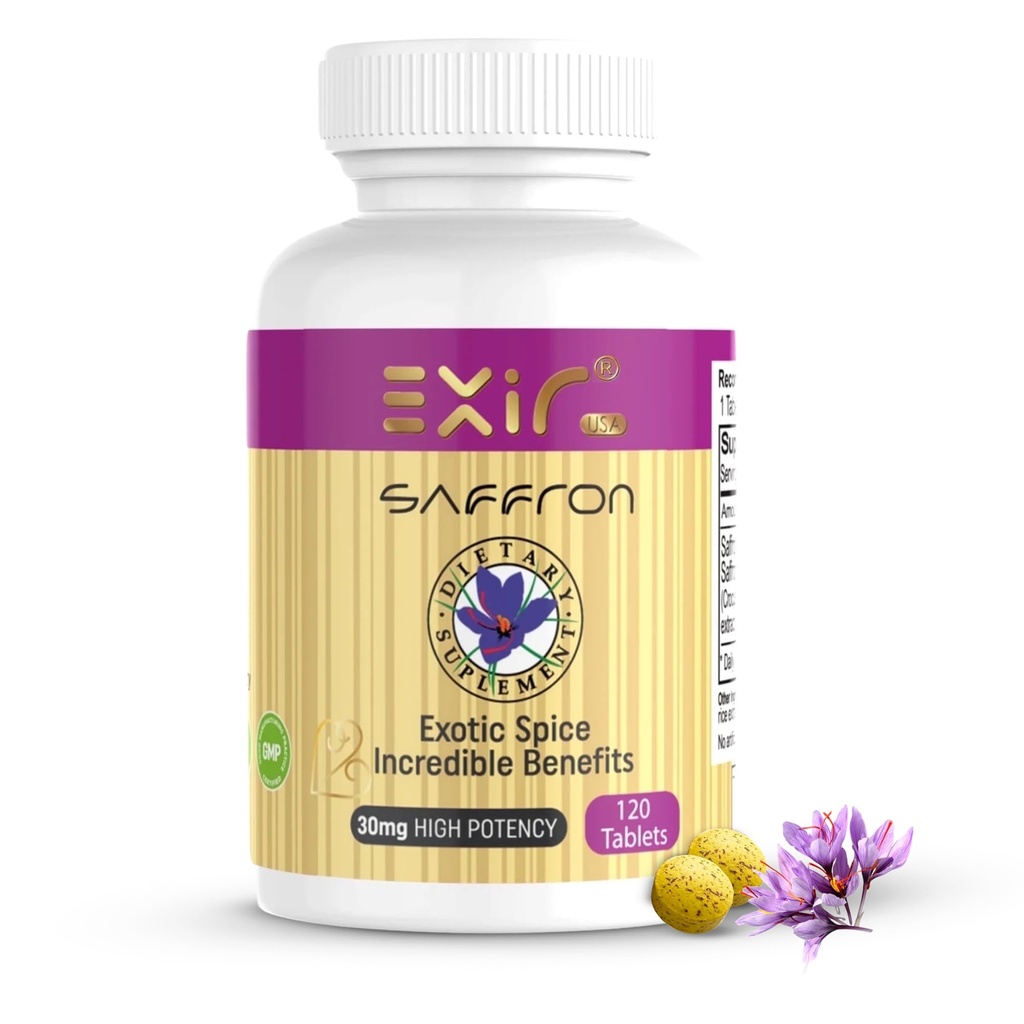 EXIR Saffron Suppplement 126; Support Focus, Healthy Eating Habits, Mood, Metabolisme (120 Tablet)