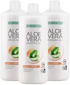 LR Lifetakt Aloe Vera Minum Peach Flavour Kesehatan Wanita Pria Minum Setiap Hari Perawatan Alam Set dari 3- 1000 ml.