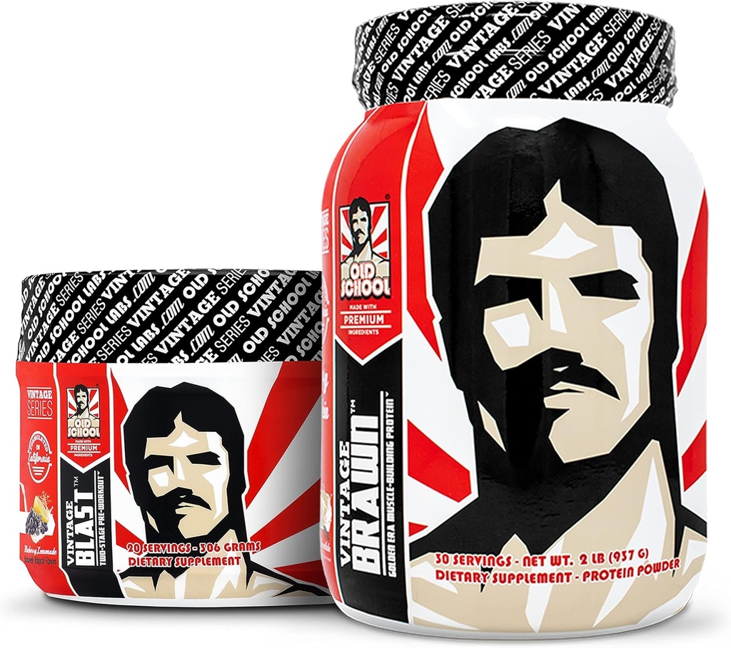 Old School Labs Vintage Blast (Pre Workout) + Vintage Brawn (Strucle Building Protein)