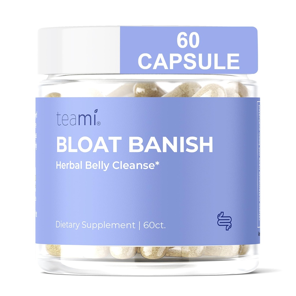 Temi Bloat Banish Fast Gas and Bloating Relief for Women - Debloat Pills to Support Dibuble, Enzyment & Constipation - Natural Herbal Belly Cleanse with Digetical Enzymes