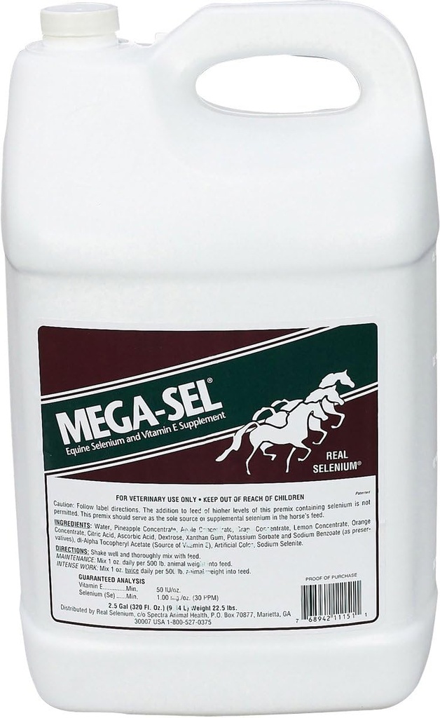 599840 Mega- Sel Liquid Formula Kuda, 2,5 Gallon