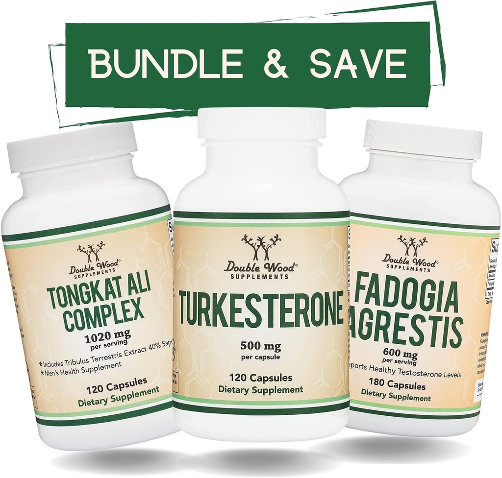 Tambahan Kayu Ganda Tongkat Ali, Fadogia Agrestis, dan Turkesteron Bundle - Bundle Kesehatan Pria Ultimate untuk Dukungan Performance Atletik