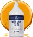 Minyak Salmon liar Alaska untuk Anjing dengan Pollock - 64 oz dari Pollock dan Salmon Oil, Omega 3, EPA, dan DHA - Anjing Skin dan Coat Suplemen - dibuat di USA