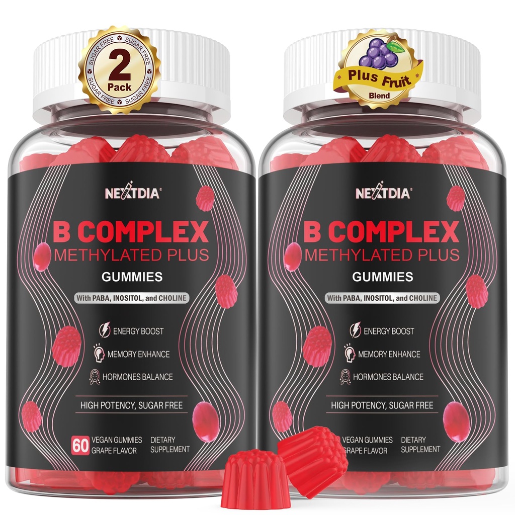 Otak & Mood Dukungan Gummies, Kompleks Super Vitamin B & Women, Semua Vitamin B1 B2 B3 B5 5 B6