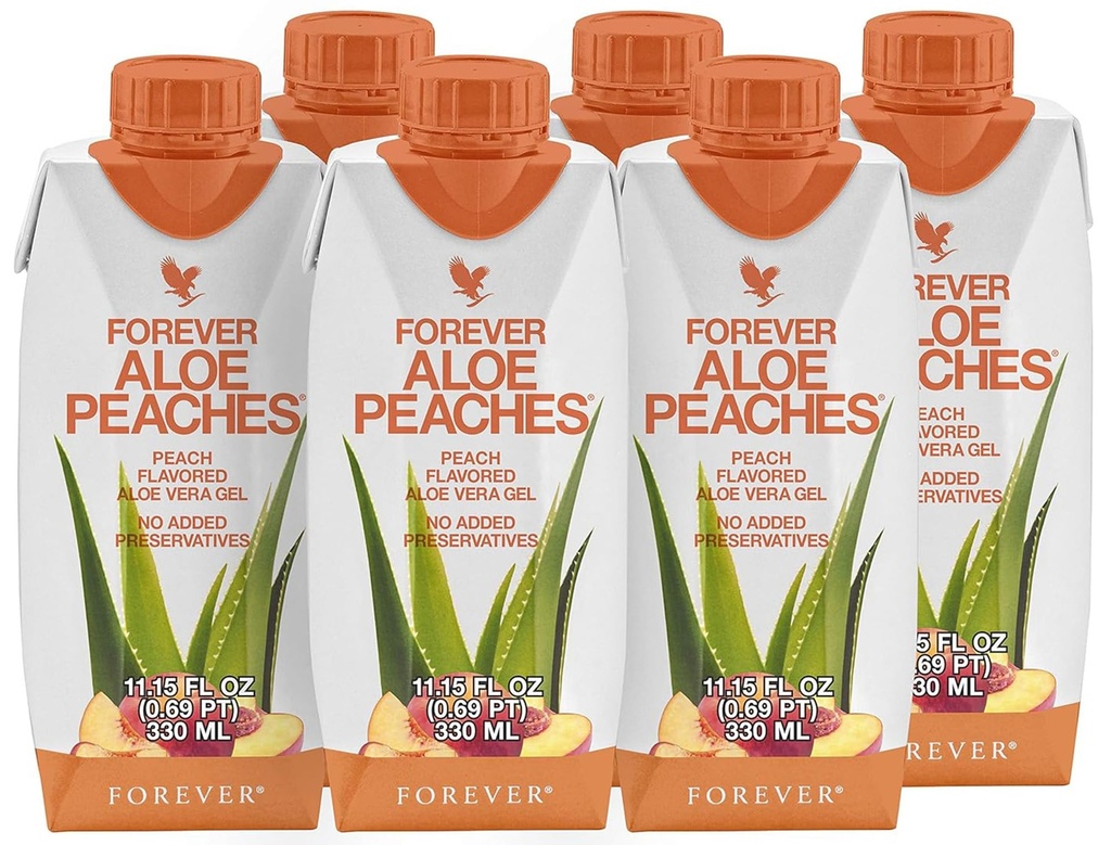 Forever Aloe Peaches, Support Diffic, Immune System, Energy Levels No Preservations, Vegan, Gluten- Free-6 Packs