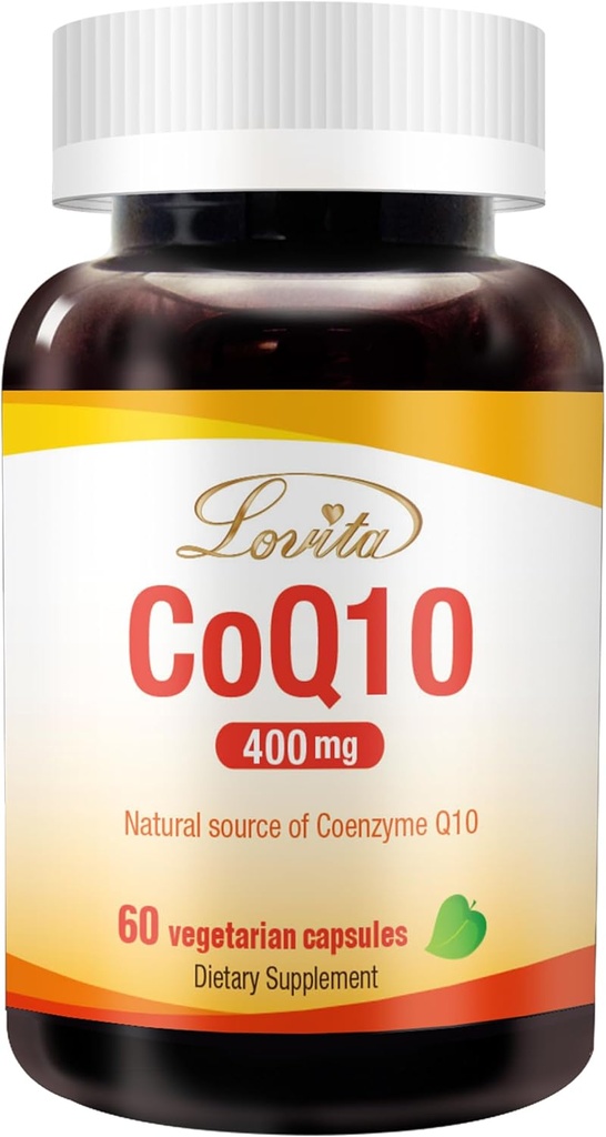 Lovita CoQ10 400mg Suplemen 124; Easliy Absorbed Koenzim Q10 Powder 124; Antioksidant Co Q10 Enzyme 124; Dukung Heart Health 124; Segan 124; 60 Capsules