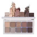 BINGBRUSH 10 Warna Gelap Brown Gray Eyeshadow Pallet, High Pigted Matte Shimmer Eyeshadow, Natural Netral Shiny Eyeshadow Ultimate Makeup Palette, Vibrant Make Up Pallets Kit