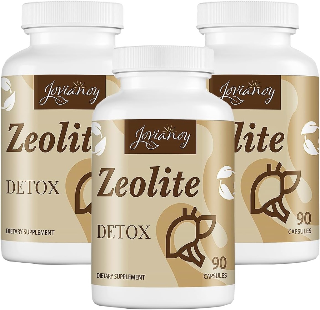 Zeolite Detox Capsules, Organic Activated Charcoal, Bentonite Clay, 1-2 Klamoropolite, Maximum Absorpsi, Gut Liver Detox Cleanse Full Body for Women, 270 Capsules