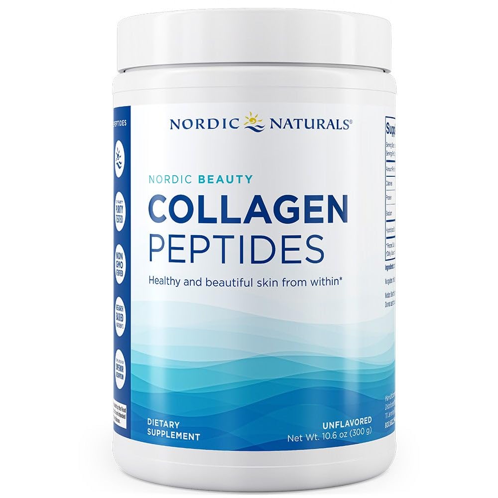 Nordic Companden Beauty Collagen Peptides, Unfeared - 10,6 Ounces - Collagen Supplemen Kesehatan Kulit dan Elastisitas - untuk Hot and Cold Beverages - 30 Hamba