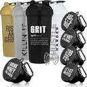 GOMOYO Fitness Bundle - 4- Pack Shaker Bottles dengan Agiator + 5- Pack Protein dengan Carabiner, BPA- Free & Dishwastaker Aman