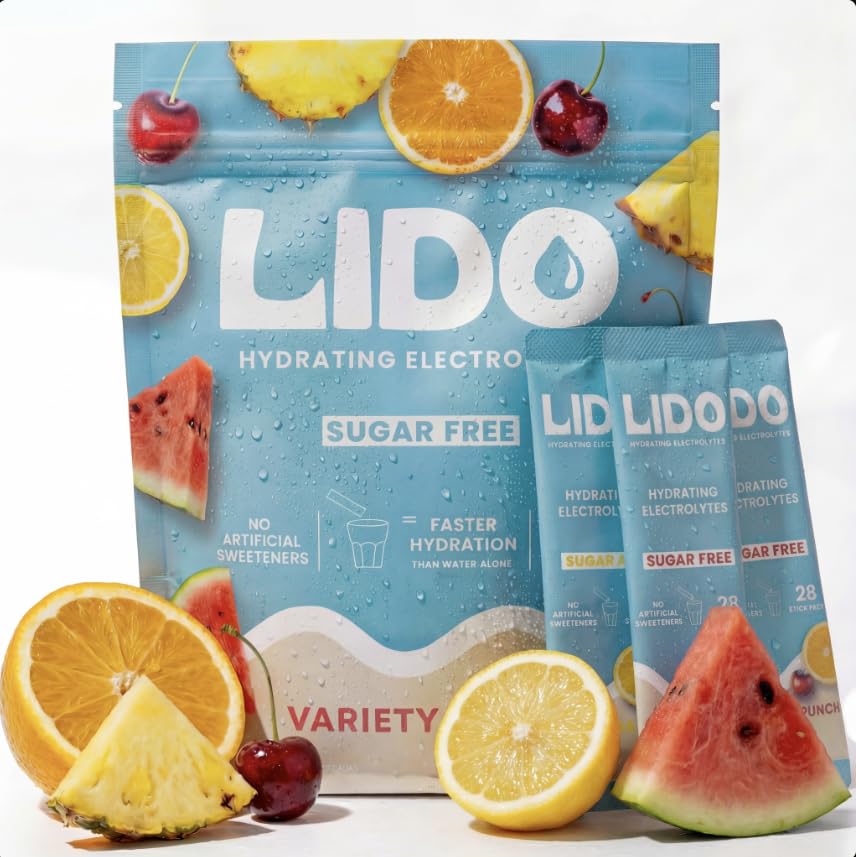 Variasi LIDO Pack Electrolyte Powder Paket - Bersih, Zero- Sugar Hidration Minum Mix dengan Sodium Balanced untuk Fast Replement - Vegan, Paleo & Fasting Friendly - 28 Tongkat