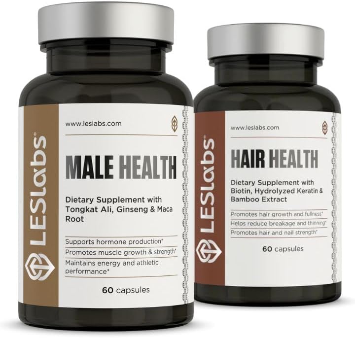 LES Labs Mature Pria Bundle- Pria Kesehatan dan Rambut Dukungan Kesehatan Pria Hormone sehat Tingkat, Endurance dan Kepala Rambut Besar