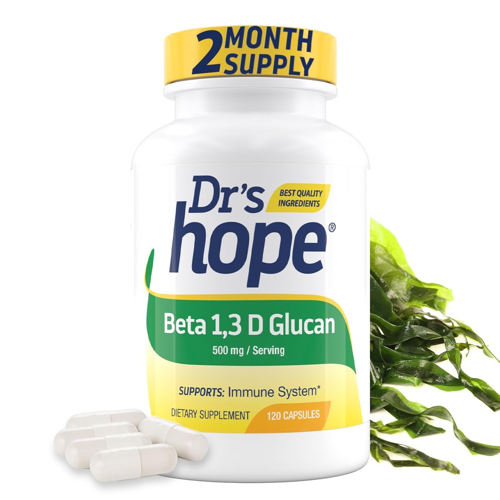 Beta 1.3D Glucan 500mg 120 Kapsules, Beta Glucan Ammune Support Promotes Healthy Energy Levels, Meningkatkan Metabolisme dan Dukungan Sistem Imune Baik, Dibuat di Amerika Serikat