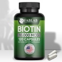 FabLab Biotin 10.000 mcg Vitamin dengan Collagen, Kertin untuk Perempuan dan Pria - Biotin Skin Nails Suplemen Rambut, Kulit, dan Nails Wellness - Dibuat di AS, 120 Kapsul
