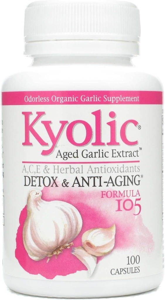 Kyolic Formula 105 Ekstrak Bawang Putih w / VIT A dan E Selenium 100 Kapsul