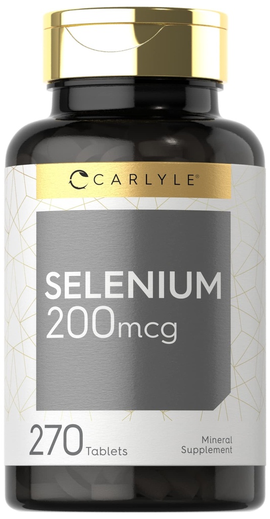 Carlyle Selenium Supplemen 12.4; 200 mcg 124; 270 Tablet 12.4; Vegetarian, Non- GMO, dan Gluten Free Formula