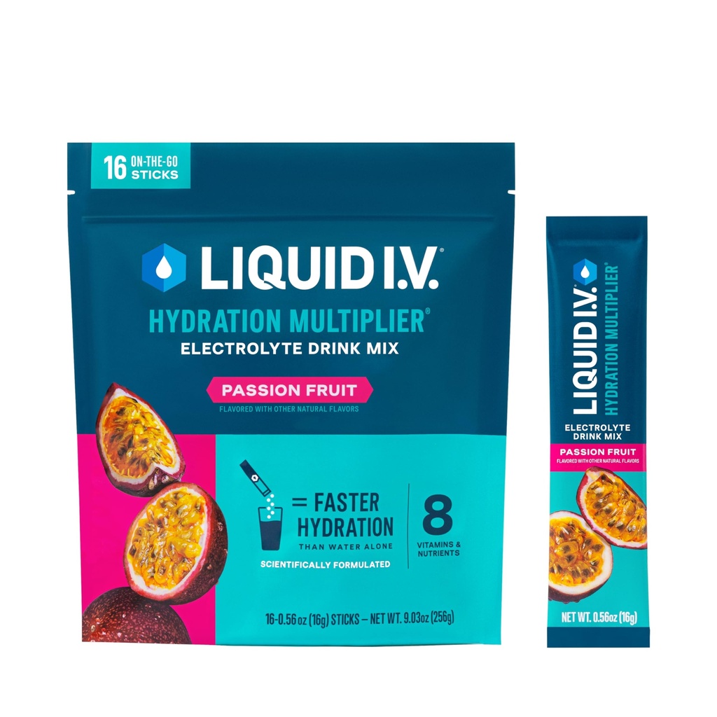 I.V. £Hydration Multiplier - Passion Fruit 124; Electrolyte Powder Drink Mix 124; 1 Pack (16 Servings)