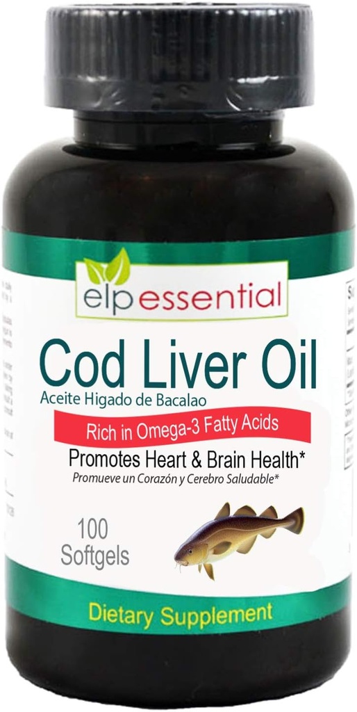 Cod Liver Oil 100 Softgels Aceite De Higado De Bacalao Capsules 100 's