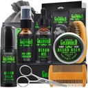 Beard Kit Kit Beard Grooming Kit w / Beard Wash / Shampoo Beard Oil Balm Brush Gunting Bag-Book Christmas Stocking Stuffers Gifts for Men-Him Mans Pacar