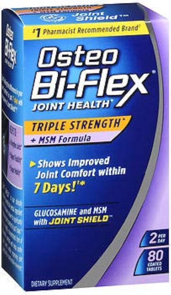 Osteo Bi- Flex Gabungan Kesehatan Tiga Kekuatan + MSM Formula Gabungan Shield + Glucosamine - 80 Talet berlapis