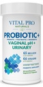 Vital Pro Resultal - Vaginal pH & Urinary Progetic + Pregities, Postoriotic, Parabotik, 4-in- 1 Suplemen Perempuan, Potensi Tinggi, 64 Strains, Digetal, Haminal, Uliner, Immune Kesehatan, 30 ct