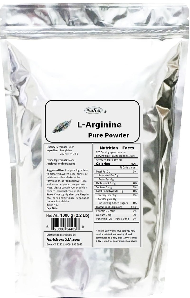 Formulir Basis L- Arginine Pure (1000 Grams (2.2 lb))