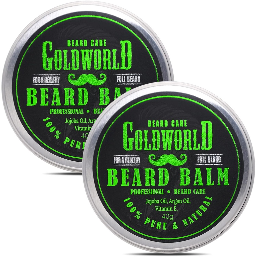 GoldWorld 2 Pack Beard Balm for Beard Grooming, Beard Care