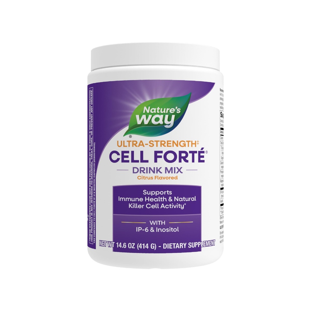Cara Nature Ultra Energy (1) Cell Forte Minum Mix, IP-6 & Inositol Supplication, Support Kesehatan & Natural Killer Activity *, Citrus Flavored, Vegan, 14.6 Oz (Packaging May Wary)