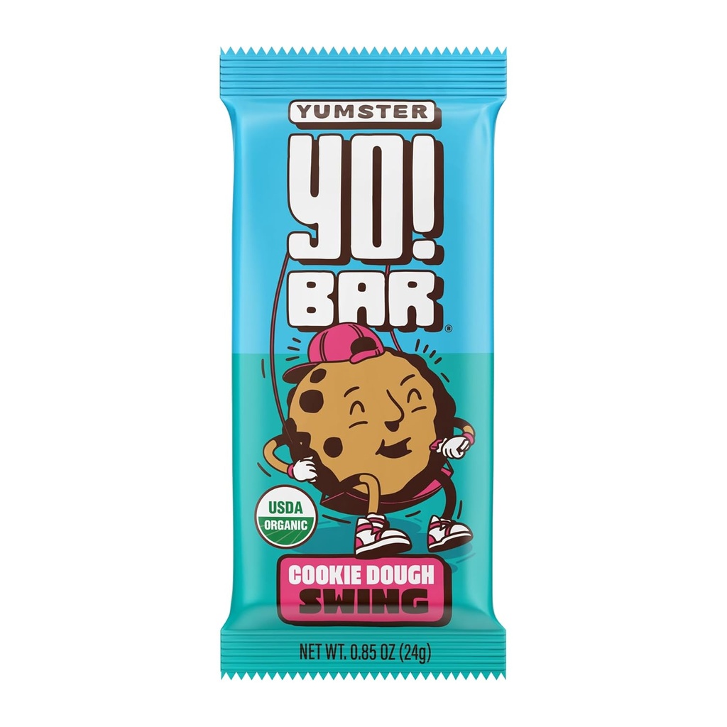 Yo! Bar karya Bearded Brothers Vegan Organik Bar, Cookie Dough (25 Bars) - Gluten Free, Paleo dan Whole 124; Soy Free, Non-GMO, Low Glycemic, No Sugar Ditambahkan, Fiber + Whole Foods