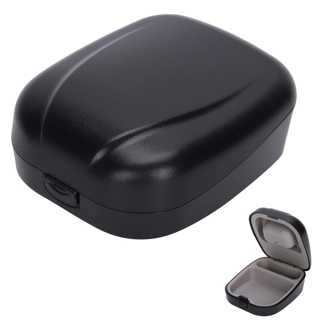 Di balik Kasus Bantuan Hearing Ear, Penyimpanan Penahan Air Terbukti (Black) Kotak Penyimpanan Kontainer Perlindungan Portabel untuk Penyimpanan Penaringan Penyaringan Pendengaran (Penyimpanan Penaringan Suara)