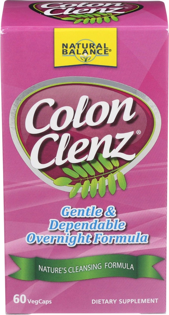 Keseimbangan Alam Clenz Clenz 124; Herbal Colon Cleanse, Detox Cleanse, dan Digetical Health Supplement - Gentle and Dependable Overnight Formula - 60- Hari Jaminan (60 Layanan, 60 VevCaps)
