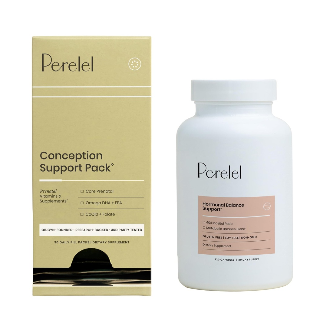 Dukungan Perelel Conception Pack & Hormone Balance, Prenatal Multivitamin for Fertility Wellness & Women Suppport to Dukung Kesehatan Wanita, 150 Pil